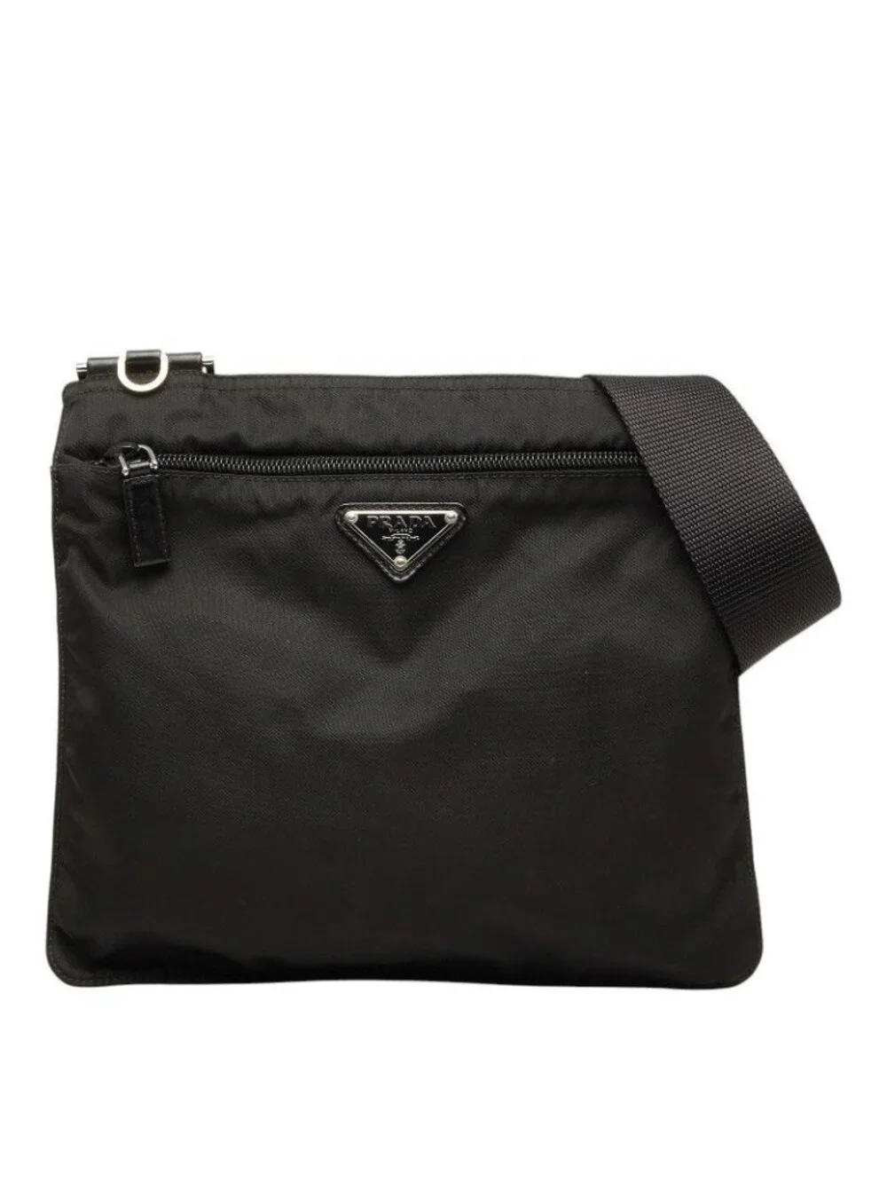 Prada Crossbody Shoulder Bag Black Nylon Leather